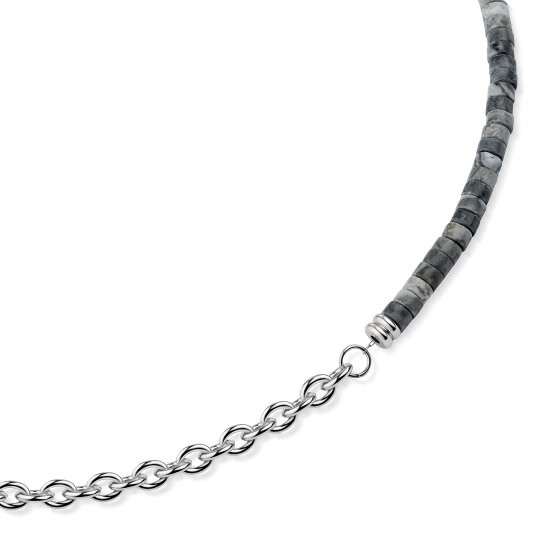 Collier Edelstahl Jaspis 