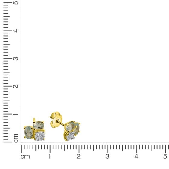 Ohrstecker Gold 375 Blautopas + Zirkonia 