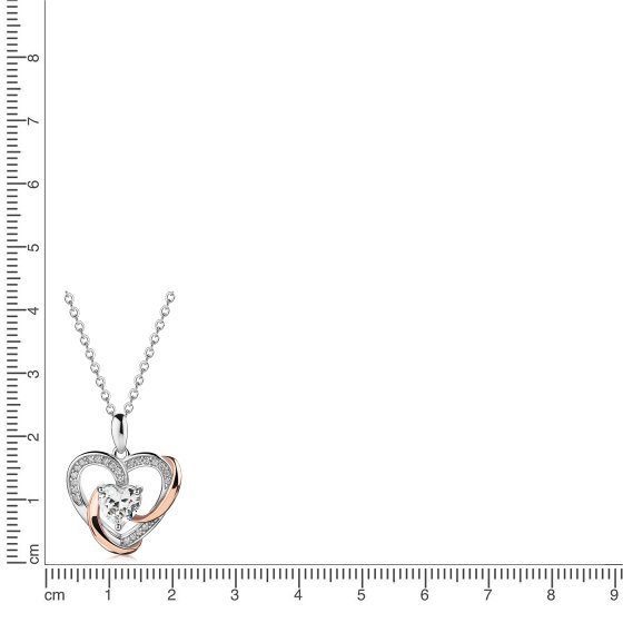 Anhänger mit Kette 925/- Sterling Silber  Herz Zirkonia 