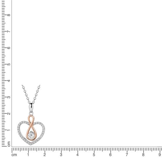 Anhänger mit Kette 925/- Sterling Silber Herz/Infinity Zirkonia 