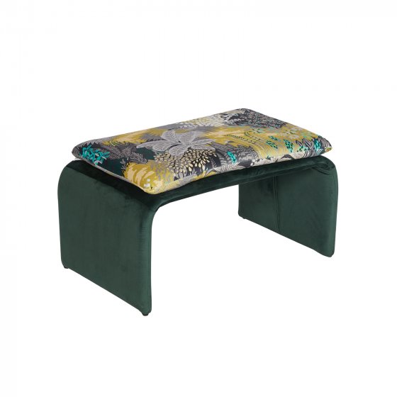 Polsterhocker B/H/T 61 x 34,5 x 40 cm Vance Dreamy Forest Grün 