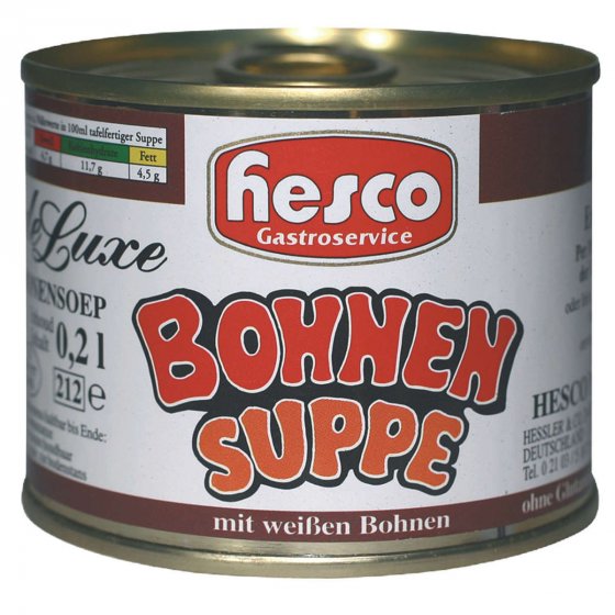Hesco Serbische Bohnensuppe De Luxe mit weißen Bohnen 5 Dosen 1060ml 