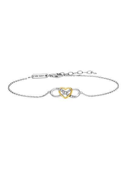 Armband 925/- Sterling Silber rhodiniert/vergoldet  8 Zirkonia 