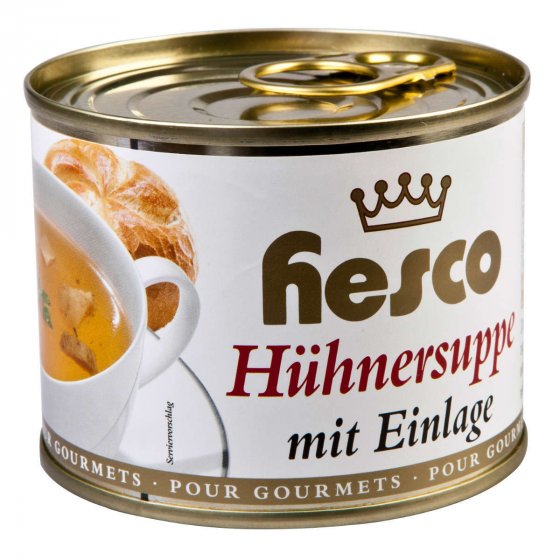 Hesco klare Hühnersuppe mit Einlage Verzehrfertig 5 Dosen 1060ml 
