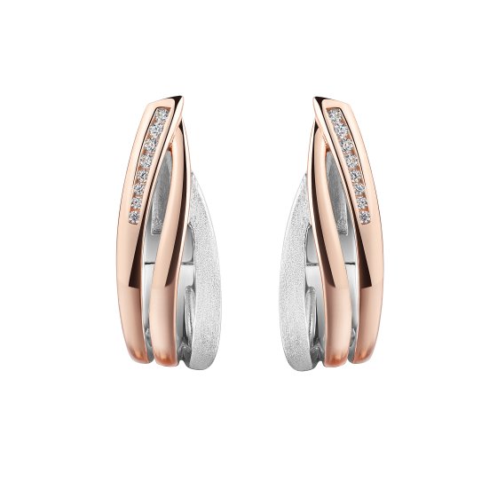 Klappcreolen 925/- Sterling Silber rhodiniert/rosé 