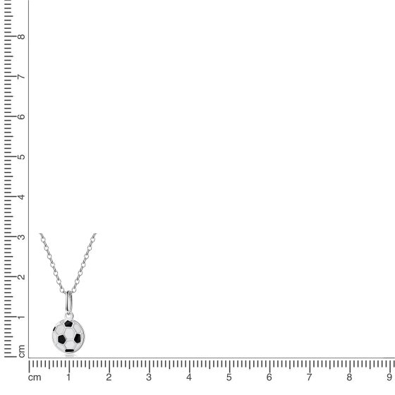Anhänger mit Kette 925/- Sterling Silber rhodiniert Fußball 