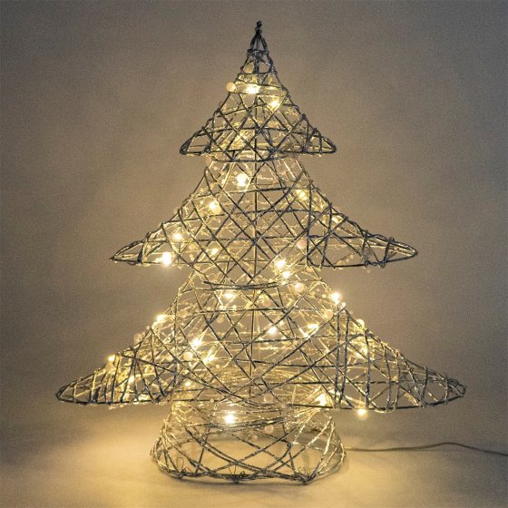Winterdekoration LED-Baum mit Perlen 