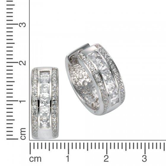 Ohrring 925/- Sterling Silber Zirkonia 
