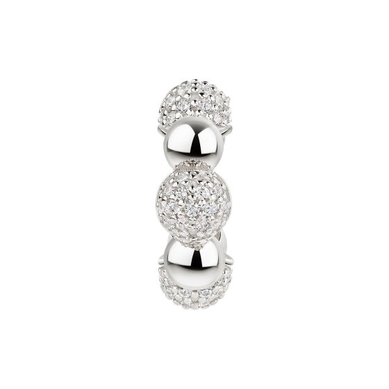 Ear Cuff 925 Sterling Silber rhodiniert mit weißem Zirkonia Bubble 