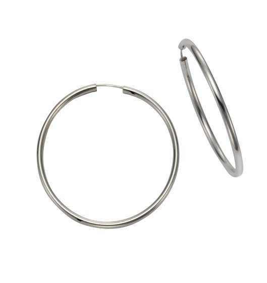 Creolen 925 Silber glanz rhodiniert 4,0cm 