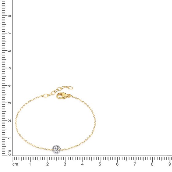 Armband 925/- Sterling Silber glanz gelb vergoldet Zirkonia weiß 
