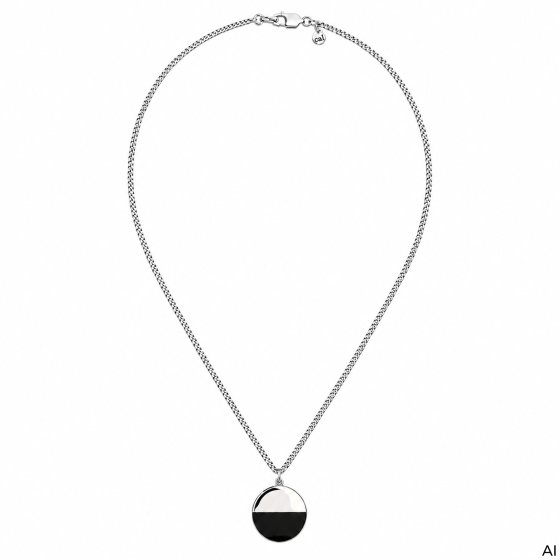 Halskette 925 Sterling Silber rhodiniert Onyx schwarz 