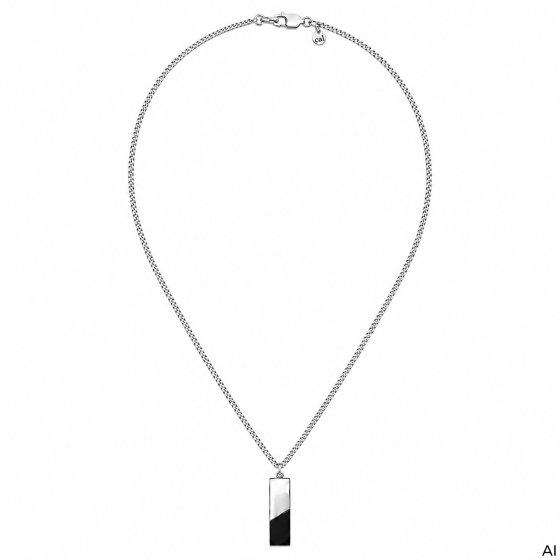 Halskette 925 Sterling Silber rhodiniert Onyx schwarz 