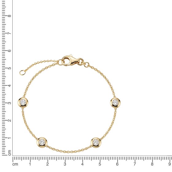 Armband 375 Gold Gelb Zirkonia Armband 