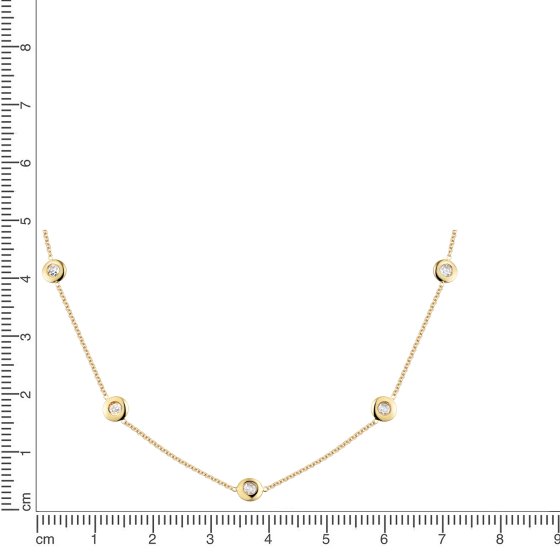 Collier 375 Gold Gelb Zirkonia Collier 