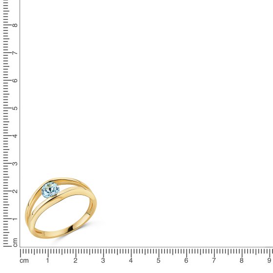 Ring 375 Gold Gelb Sky Blue Topas Offenes Design 