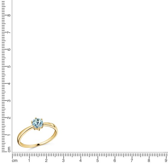 Ring 375 Gold Gelb Sky Blue Topas Solitär Blau 