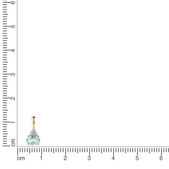 Anhänger 375 Gold Gelb Sky Blue Topas Blau Zirkonia Anhänger 