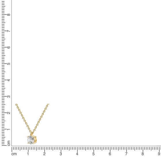 Anhänger mit Kette 375 Gold Gelb Zirkonia Ankerkette verstellbar 42 - 45cm 