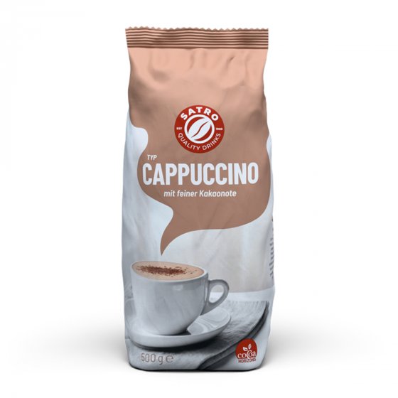 Satro klassischer Cappuccino mit feiner Kakaonote Getränkepulver 500g 