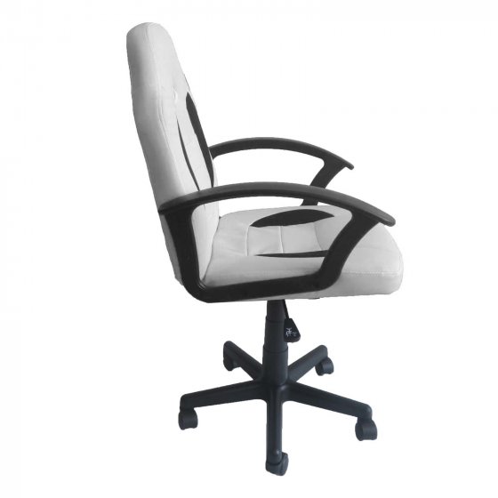 Schreibtischstuhl Junior höhenverstellbar ergonomischer Drehstuhl Weiß-Schwarz 