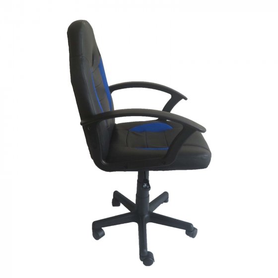 Schreibtischstuhl Junior höhenverstellbar ergonomischer Drehstuhl Schwarz-Blau 