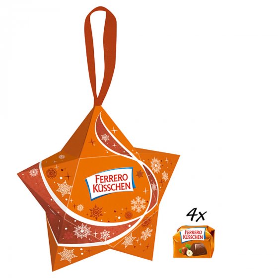 Ferrero Küsschen kleiner Stern mit Pralinen Halbbitter 35g 3er Pack 