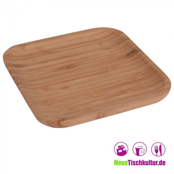Servierplatte quadratisch Bambus 