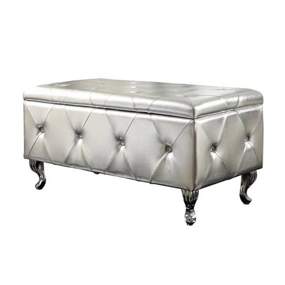 Gepolsterte Sitzbank mit Truhe Maribella Silber 