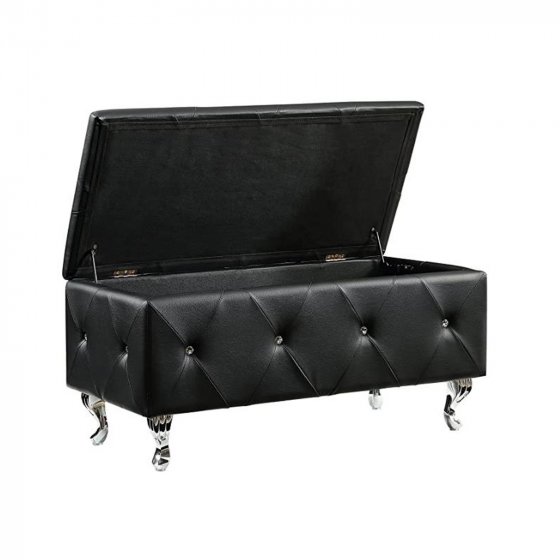 Gepolsterte Sitzbank mit Truhe Maribella Schwarz 