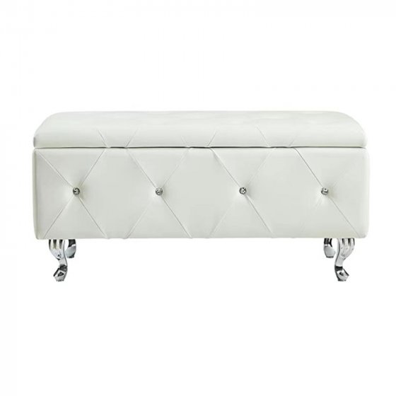 Gepolsterte Sitzbank mit Truhe Maribella Weiß 