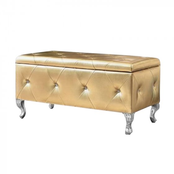 Gepolsterte Sitzbank mit Truhe Maribella Gold 