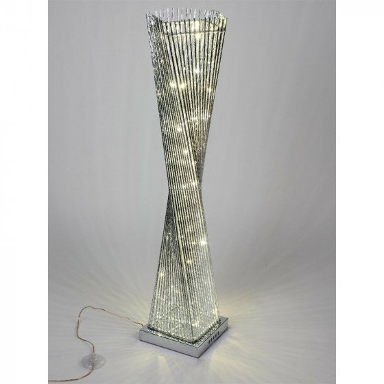Stehlampe silber gedreht 