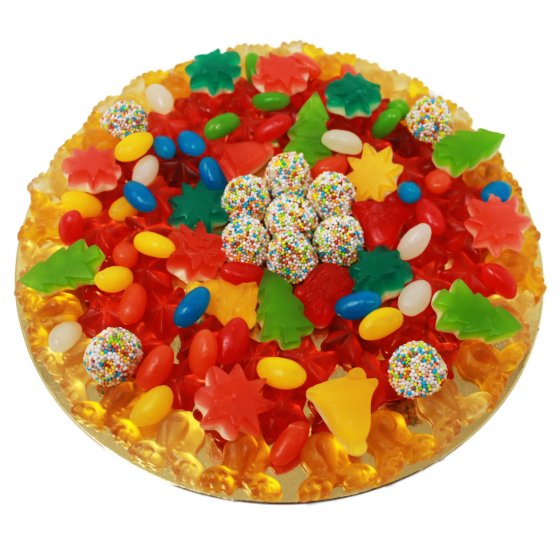 Fruchtgummi Weihnachtspizza im Pizzakarton luftdicht verschweißt 500g 