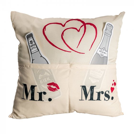 Kissen mit Taschen Mr.   Mrs. 