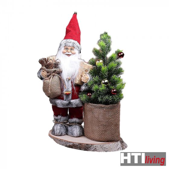 Weihnachtsmannfigur 30 cm mit Baum 