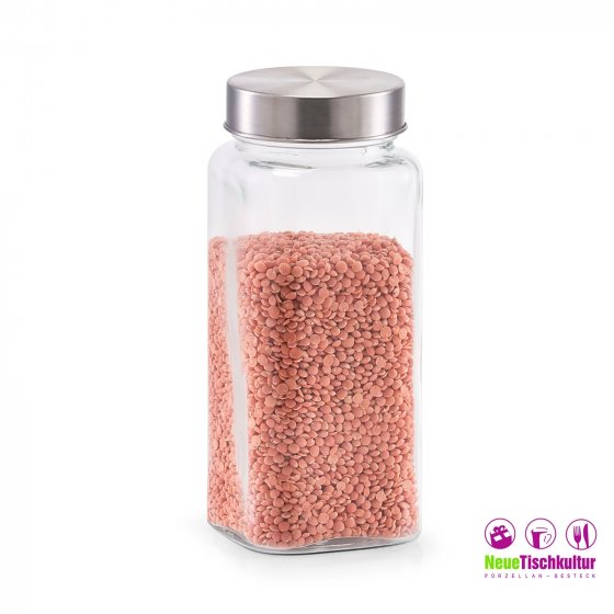 Vorratsglas  eckig Edelstahldeckel 