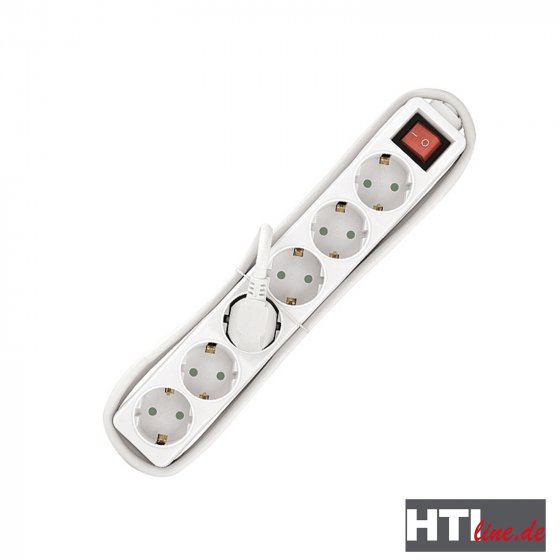 Steckdosenleiste mit 6 Steckplätzen mit Kippschalter 