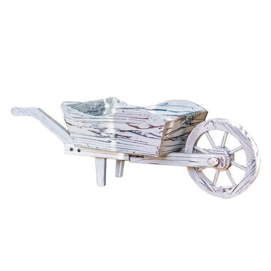 Holzschubkarre Weiß Rustikal Sommerset 