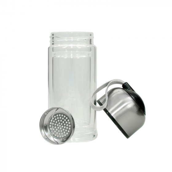 Trinkflasche mit Siebeinsatz Schwarz 