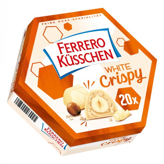 Ferrero Küsschen White Crispy mit weißer Schokolade und Crisp 172g 