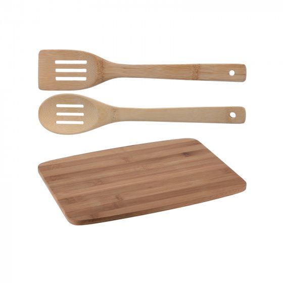 Schneidebrett mit Kochbesteck 