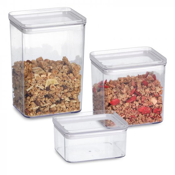 Vorratsdosen-Set 3-tlg. Kunststoff 