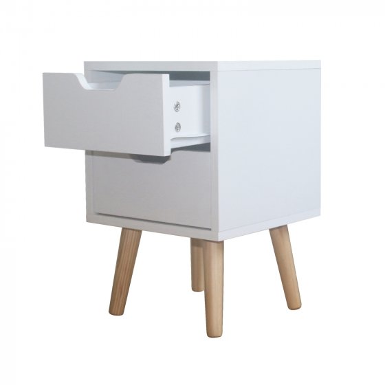 Nachttisch 2 Schubladen Thekla Weiß 