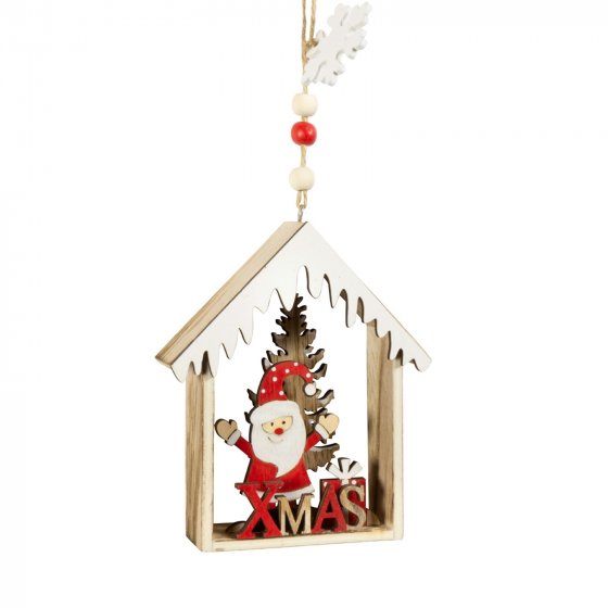 Baumschmuck Häuschen bunt, 2er Set Holz 