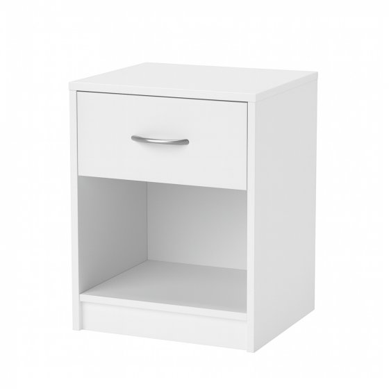 Nachtschrank mit 1 Schublade Nina Weiß 