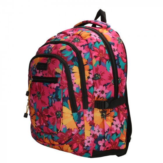 Rucksack mit Blumenmuster Fuchsia 