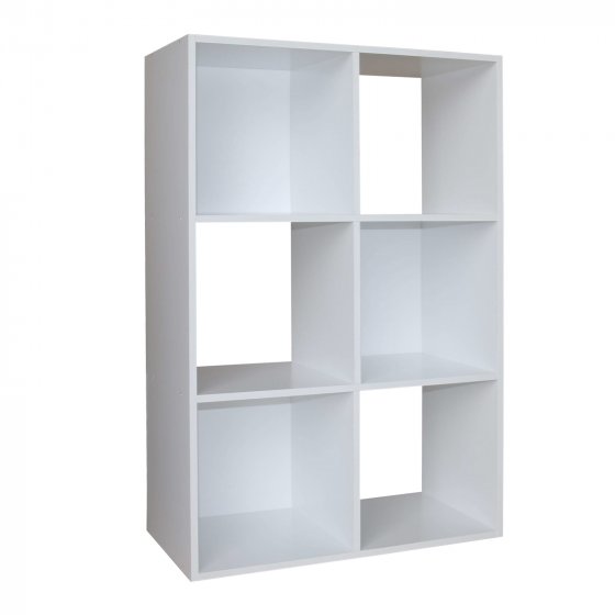 Standregal Weiß 6 Fächer 60 x 90 x 30 cm vielseitig als Regal oder Raumteiler 