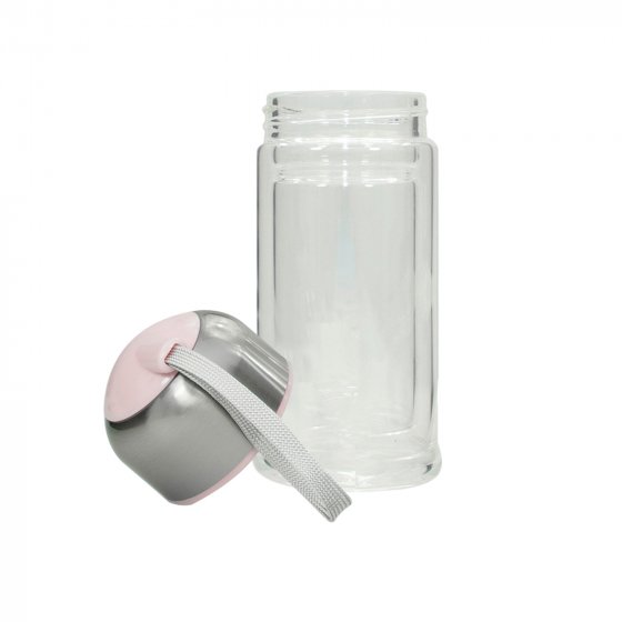Trinkflasche Glas Rosa