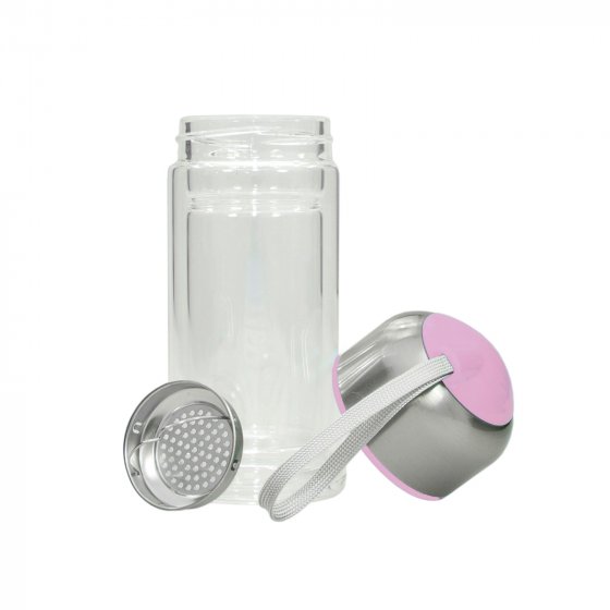 Trinkflasche Glas mit Einsatz 